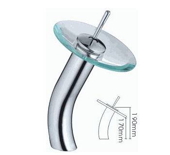 Смеситель L1055-3 для умывальника Водопад прозрачная чаша LEDEME